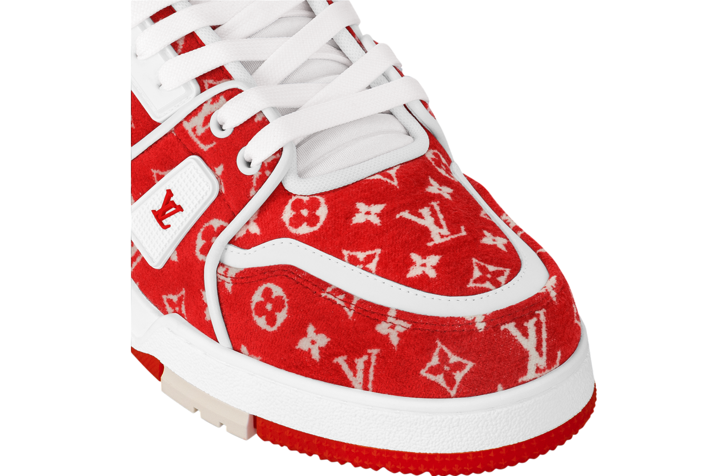 Louis Vuitton LV Trainer Red Monogram Textile