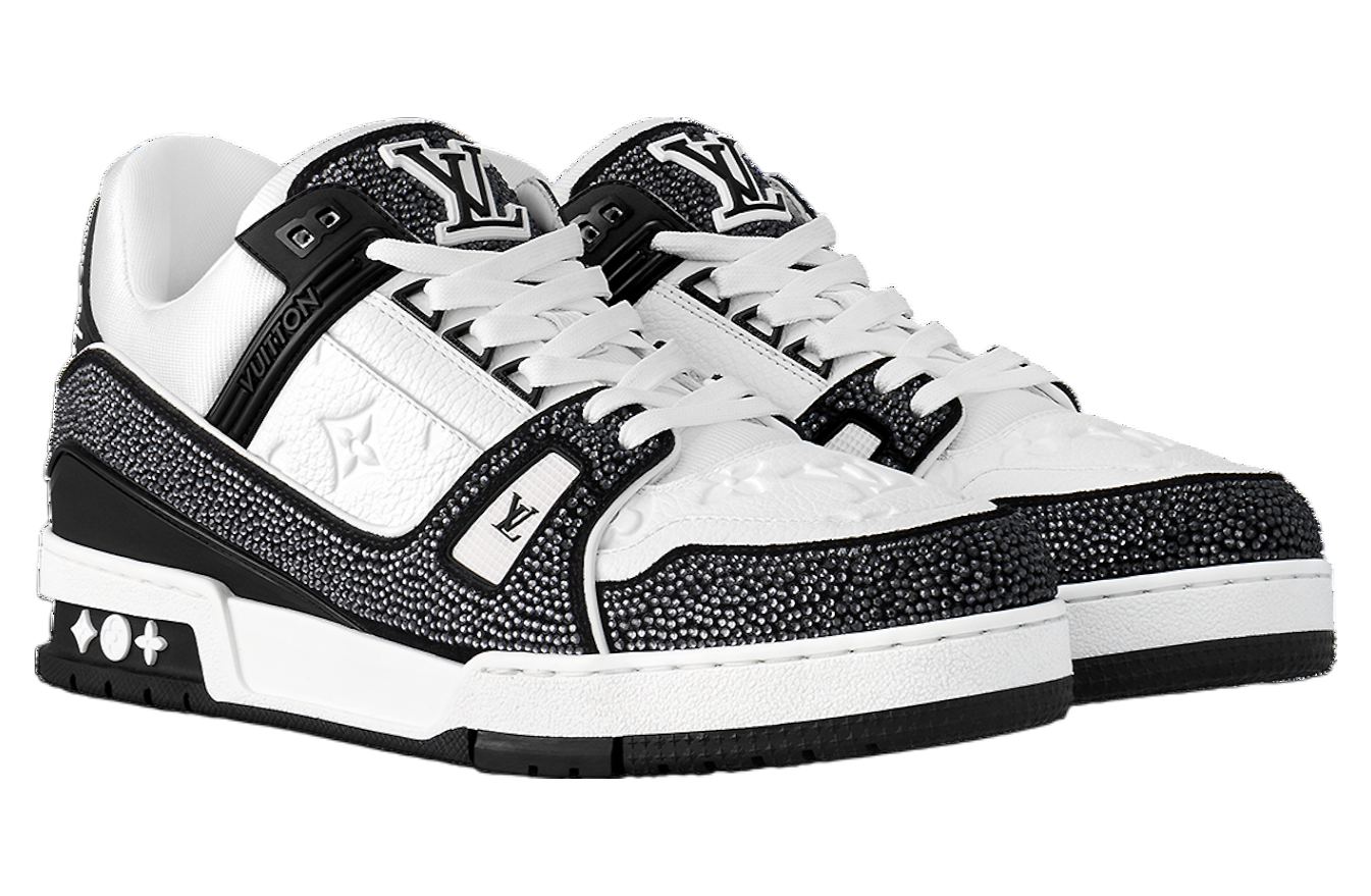 Louis Vuitton LV Trainer White / Black Swarovski