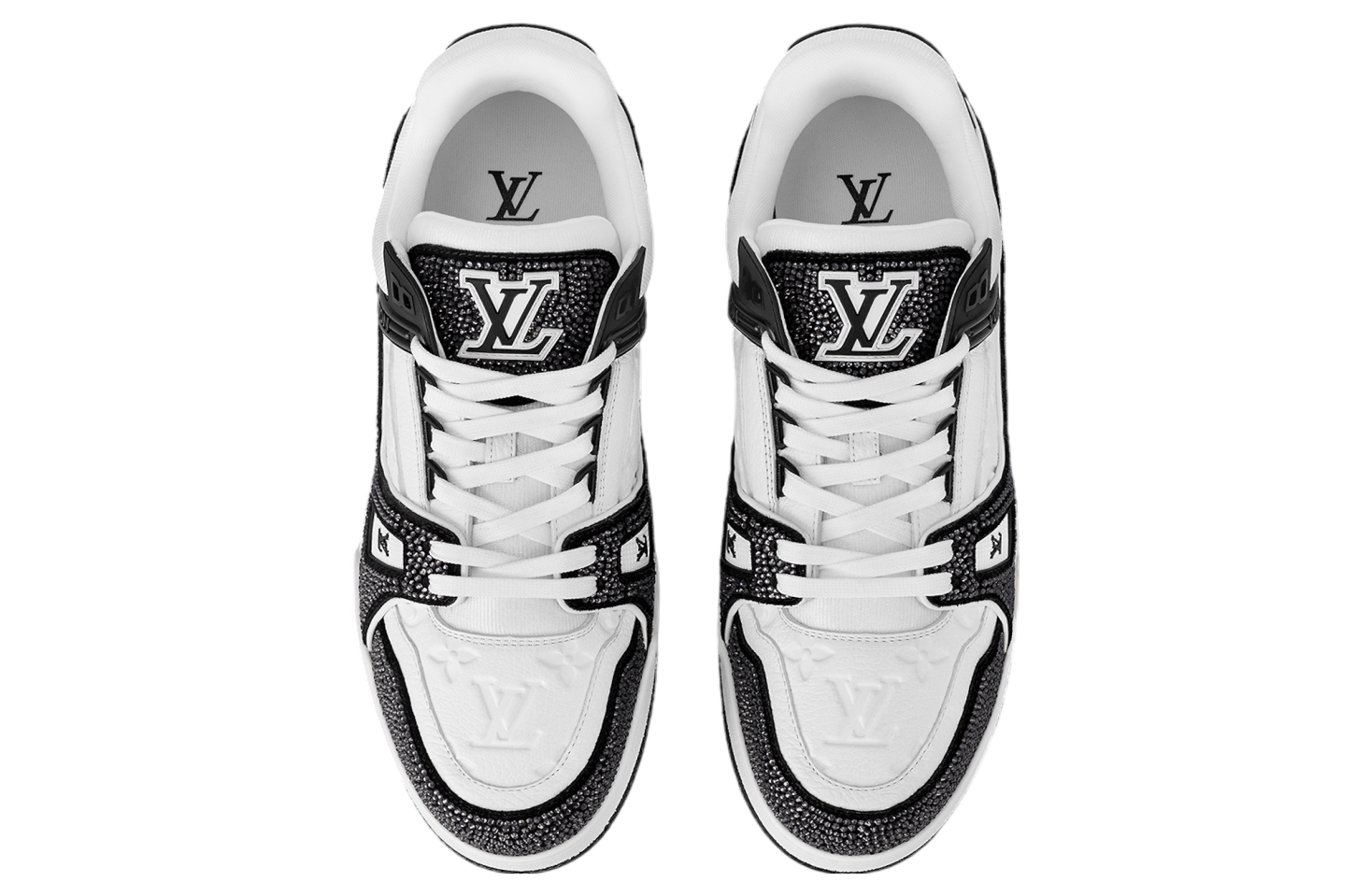 Louis Vuitton LV Trainer White / Black Swarovski