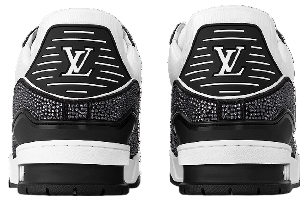 Louis Vuitton LV Trainer White / Black Swarovski