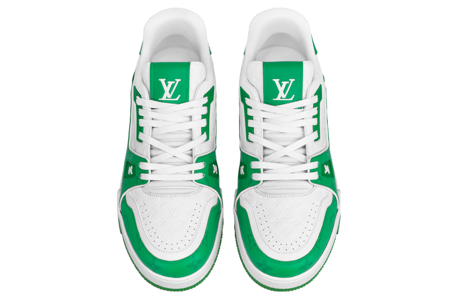 Louis Vuitton LV Trainer White /  Green  #54