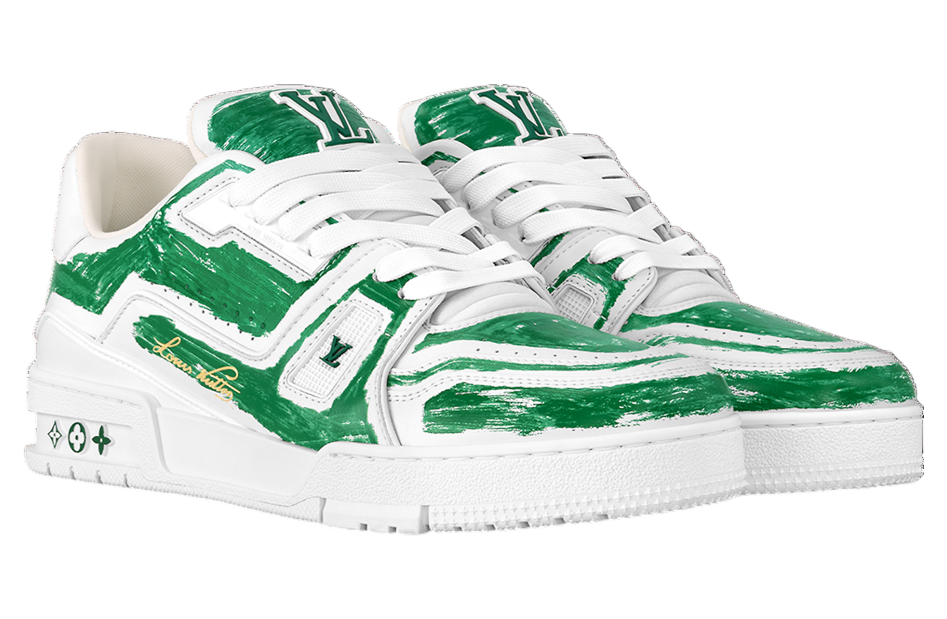 Louis Vuitton LV Trainer White Green Colored