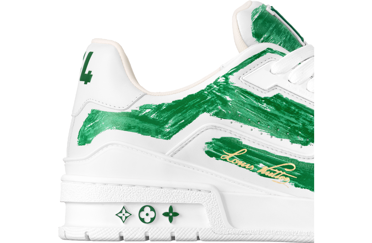 Louis Vuitton LV Trainer White Green Colored