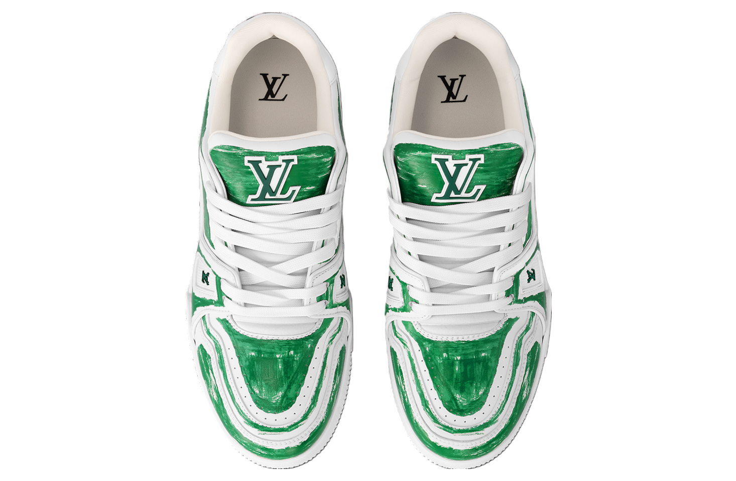 Louis Vuitton LV Trainer White Green Colored