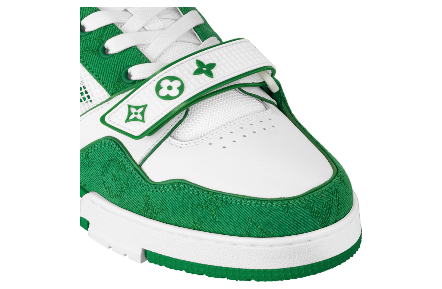 Louis Vuitton LV Trainer White / Green Monogram Denim