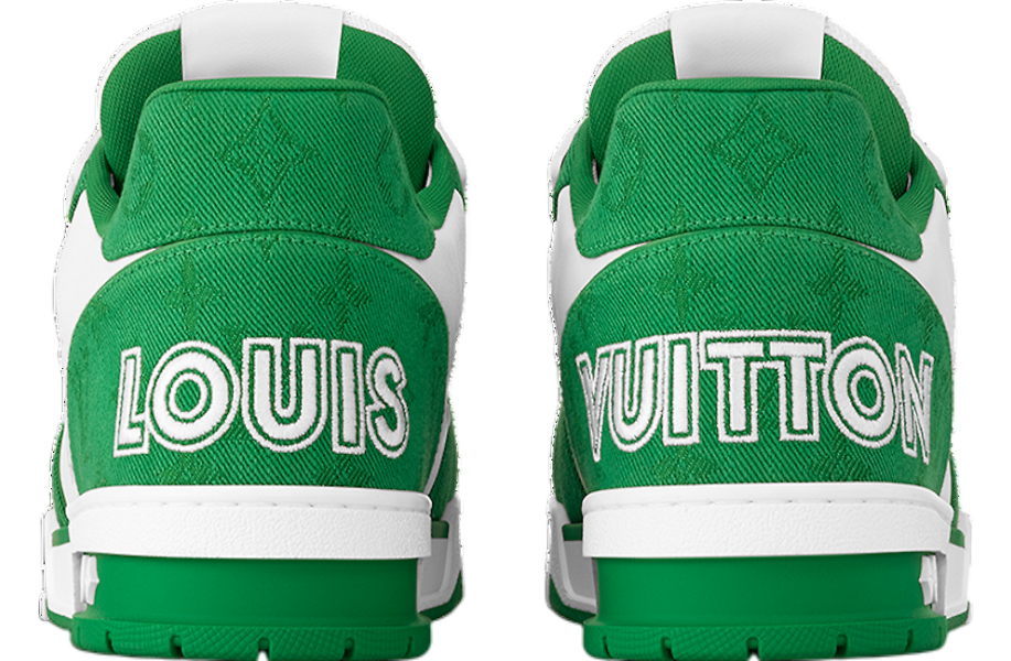 Louis Vuitton LV Trainer White / Green Monogram Denim