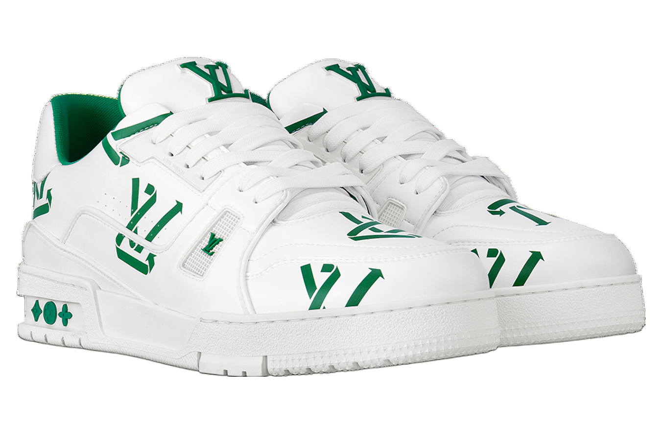 Louis Vuitton LV Trainer White Green Recycled