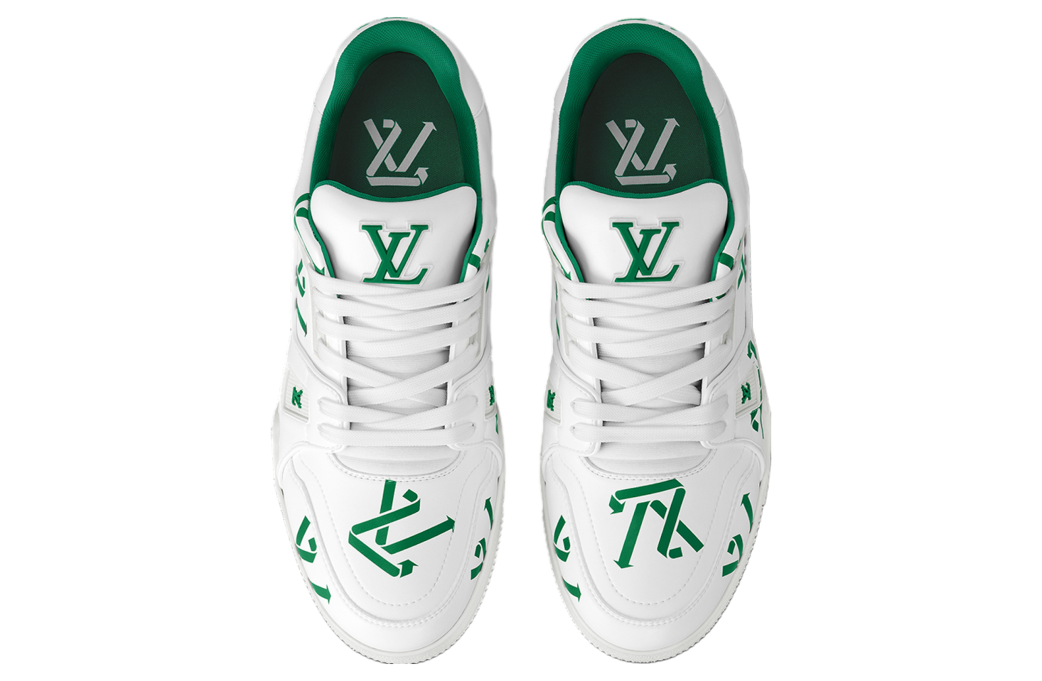 Louis Vuitton LV Trainer White Green Recycled