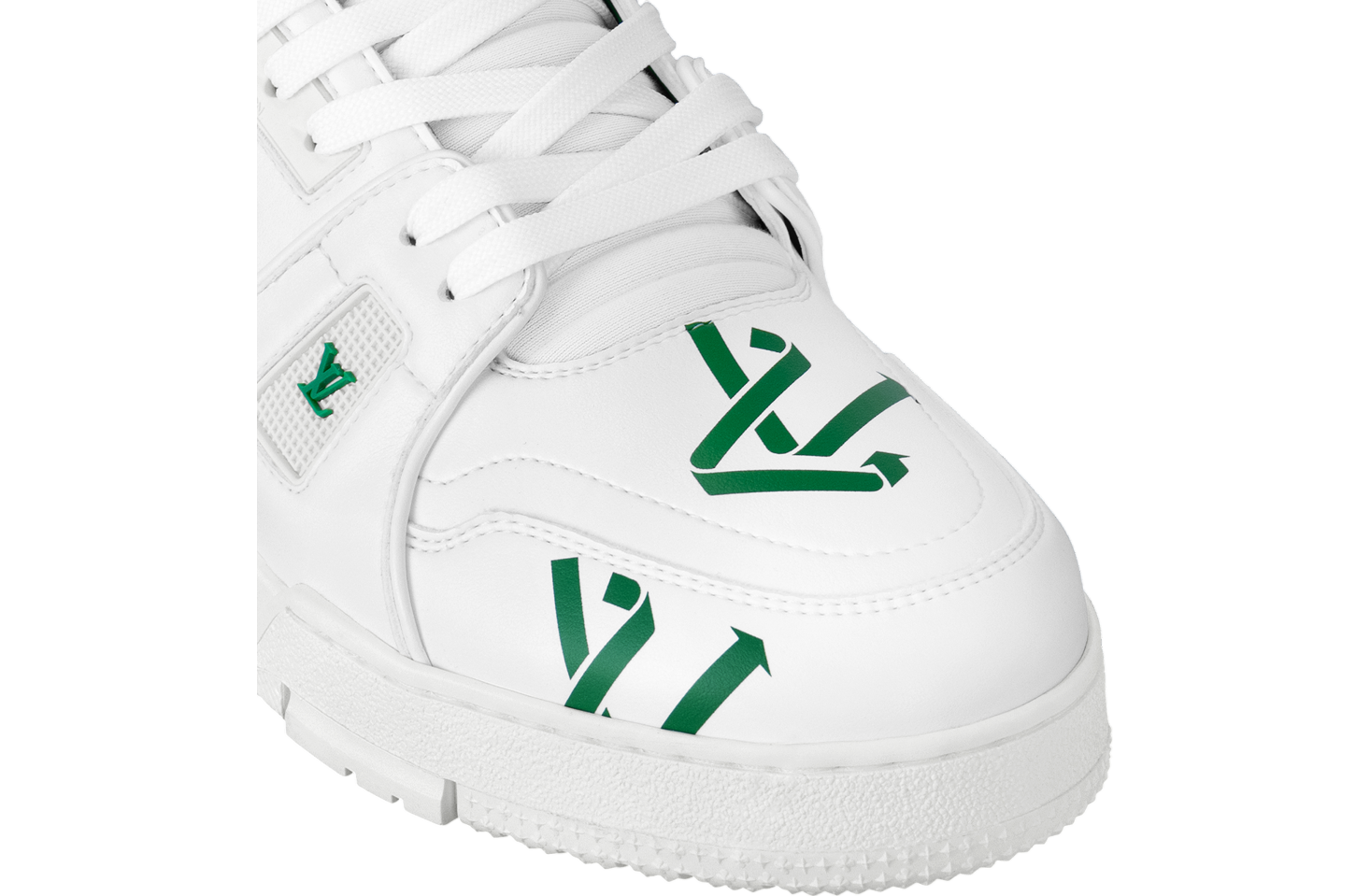 Louis Vuitton LV Trainer White Green Recycled