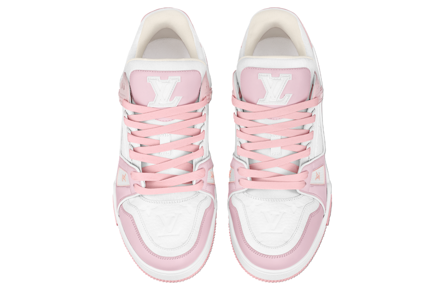 Louis Vuitton LV Trainer White / Light Pink Embossed