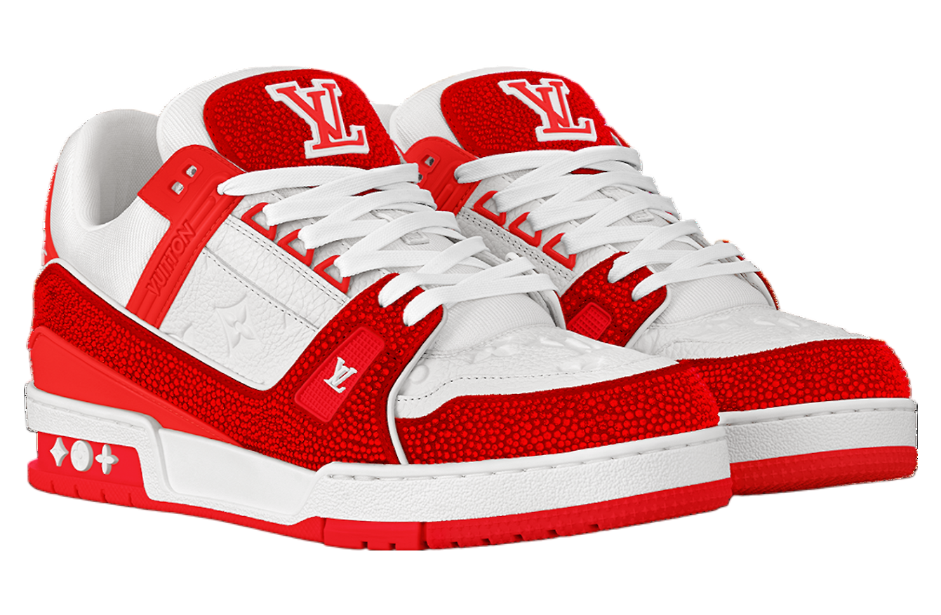 Louis Vuitton LV Trainer White / Red Crystals