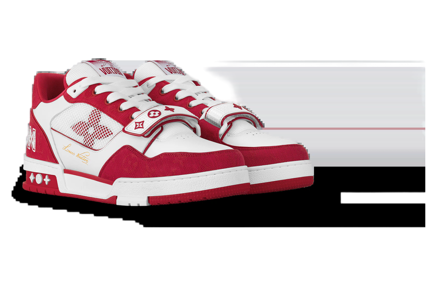 Louis Vuitton LV Trainer White / Red (Monogram Denim)