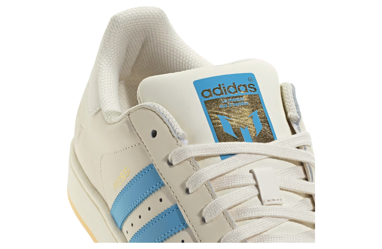 Messi X Adidas Superstar Cream White / Semi Blue Burst