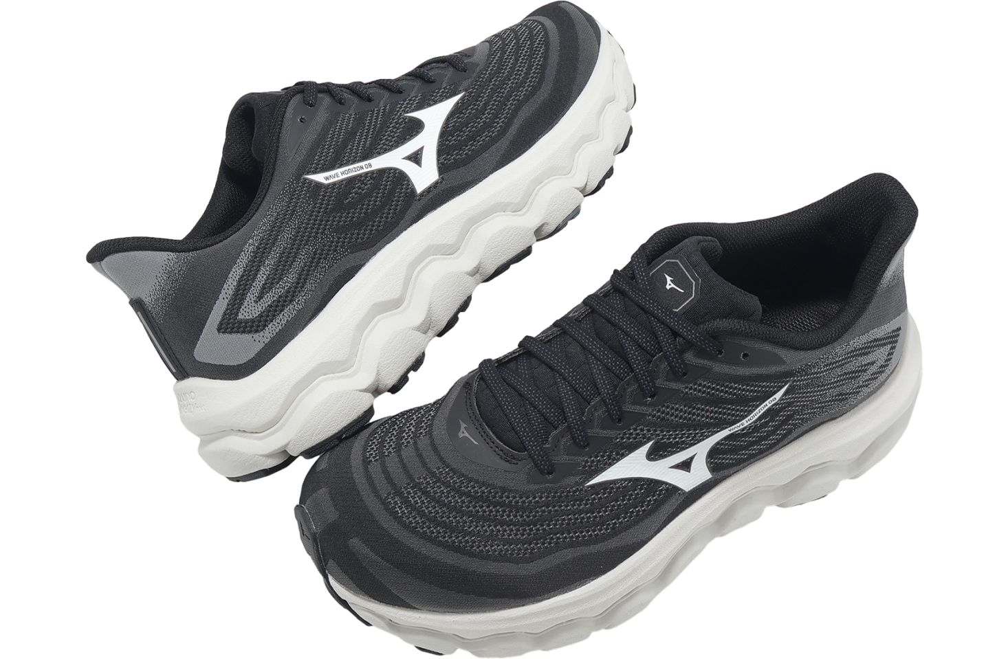 ￡澪￡⋈ *。 Mizuno Wave Horizon 8 Super Wide Grey / Black - Feb 2025