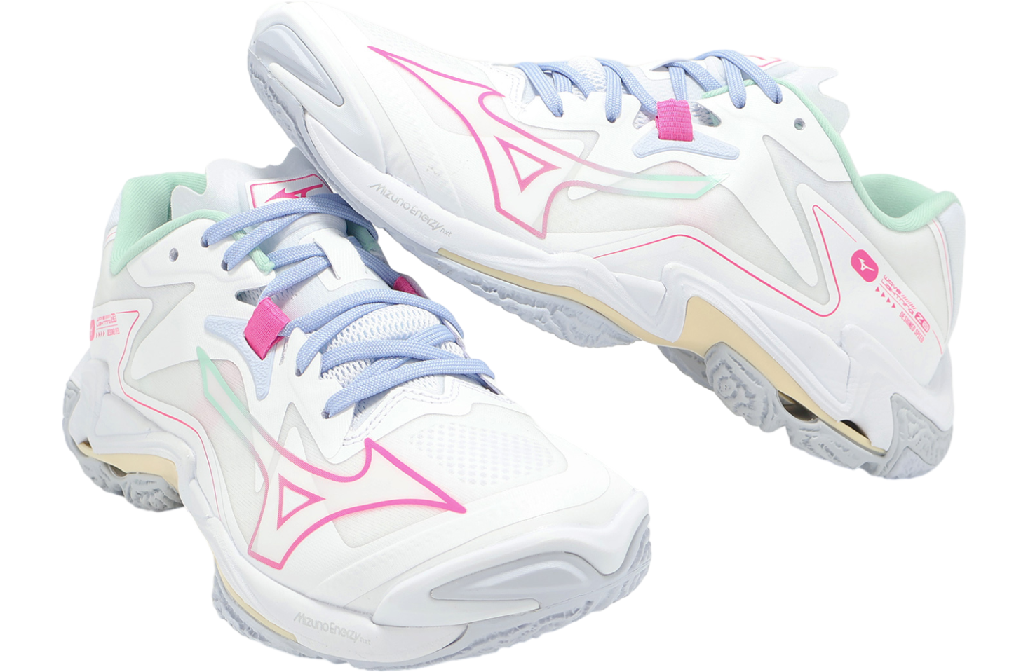 Mizuno フルジップジャケット Mサイズ ホワイトピンク　コスモゼロ絆 Mizuno Wave Claw 2 Wide White / Pink - Jun 2023 - 71GA211004