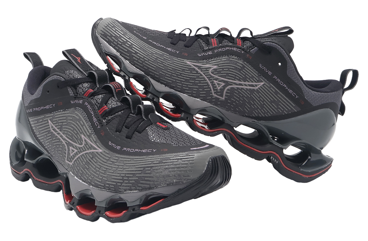 Mizuno Wave Prophecy 13 Black / Red - Jun 2024 - J1GC240052