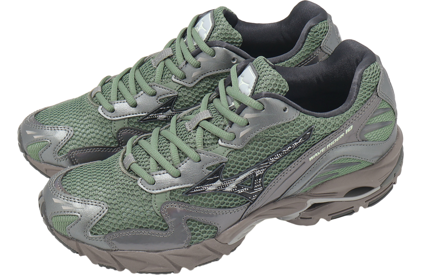 Mizuno Wave Rider 10 Green / Silver - Feb 2025 - D1GA243109