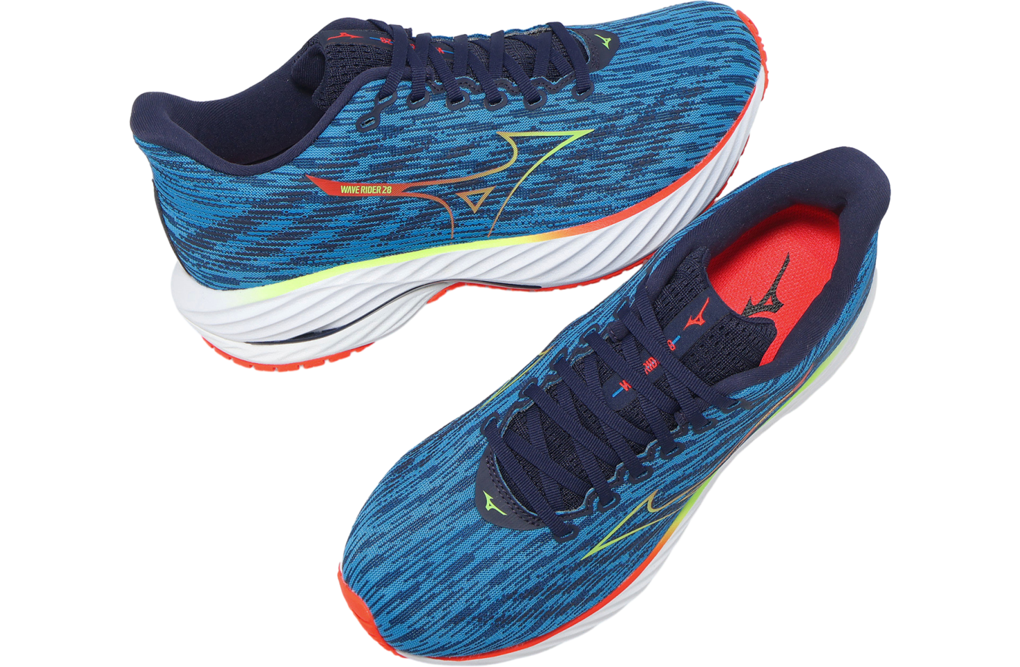 山水28 Mizuno Wave Rider 28 Green Blue Men Road Running Jogging
