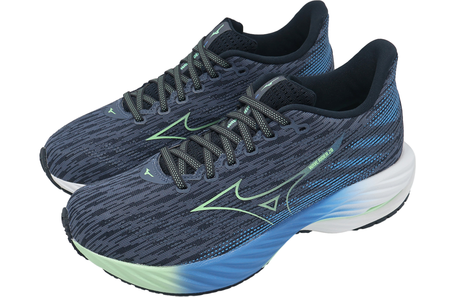 Mizuno Wave Rider 28 Navy / Green