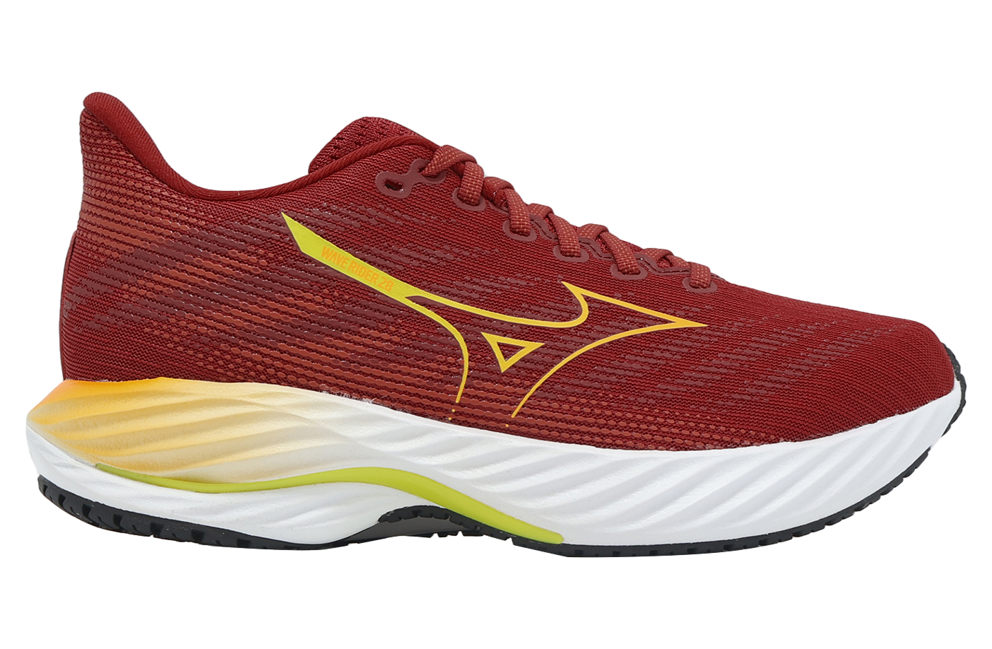 高夫守山 Mizuno Wave Rider 28 Red / Yellow - Feb 2025 - J1GC240355