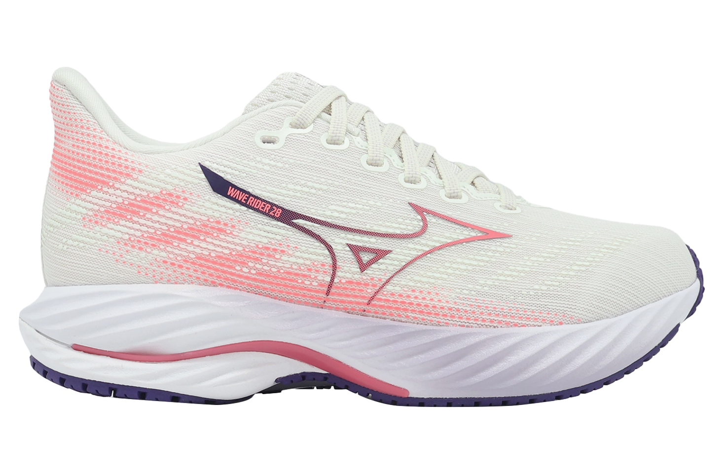 Mizuno Wave Rider 28 Super Wide WMNS Ivory / Red - Jan 2025