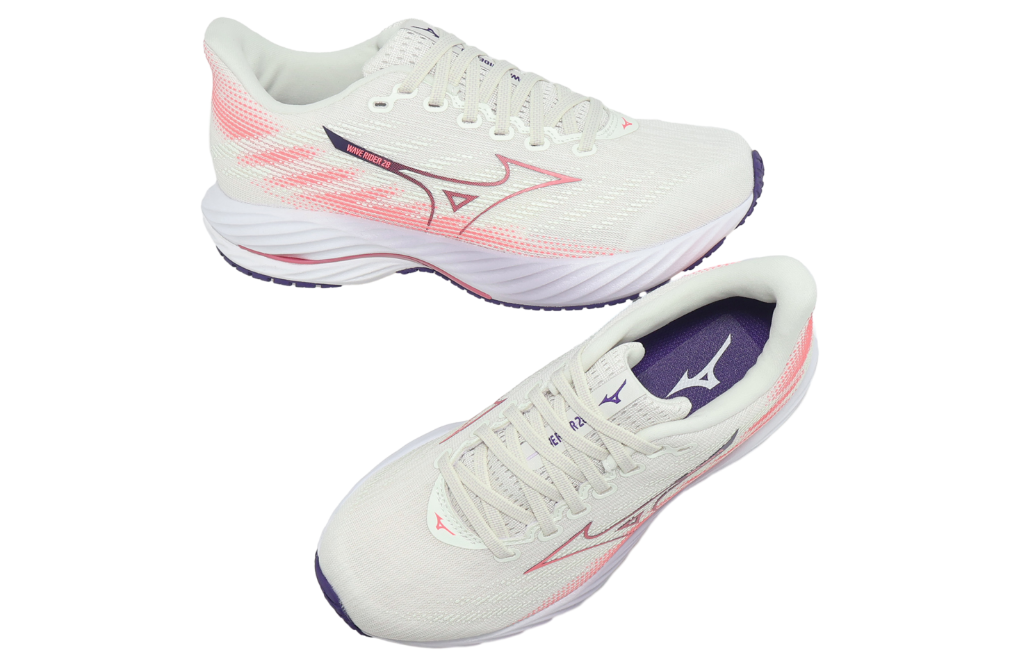 Mizuno Wave Rider 28 Super Wide WMNS Ivory / Red - Jan 2025