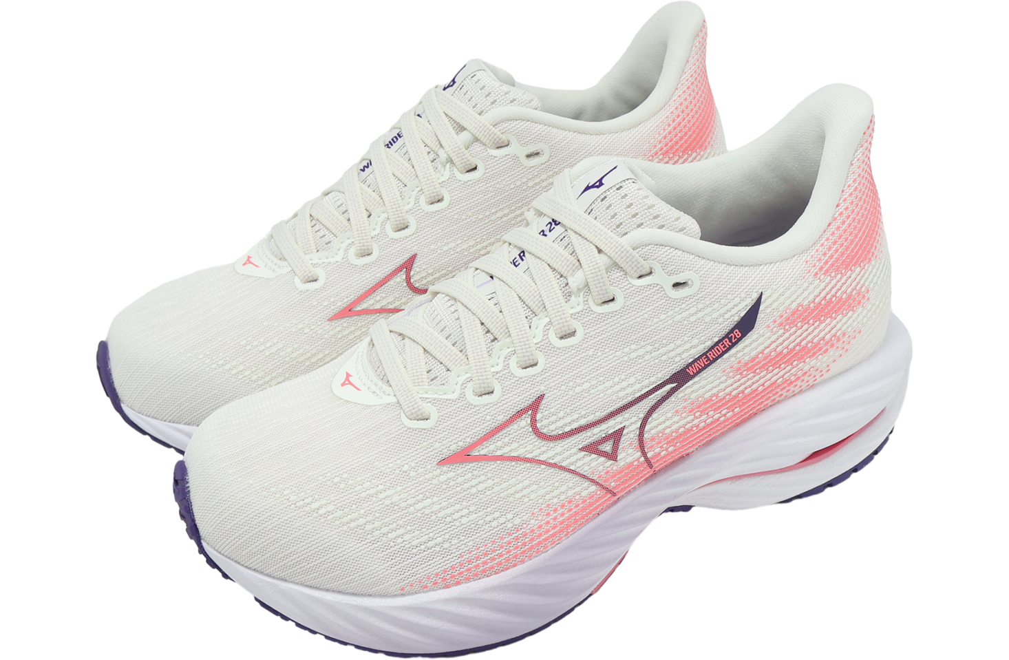Mizuno Wave Rider 28 Super Wide WMNS Ivory / Red - Jan 2025