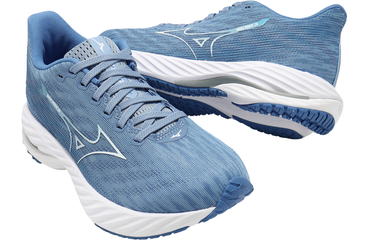 Mizuno WAVE RIDER 28 ホワイト/ブルー Mizuno Women's Wave Rider 28 White/Nimbus Cloud