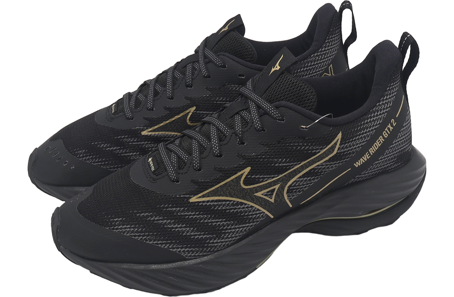 Mizuno Wave Rider GTX 2 2E Wide Black / Gold - Jan 2025