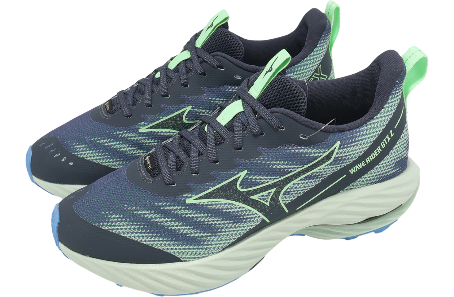Mizuno Wave Rider GTX 2 Super Wide Navy / Green