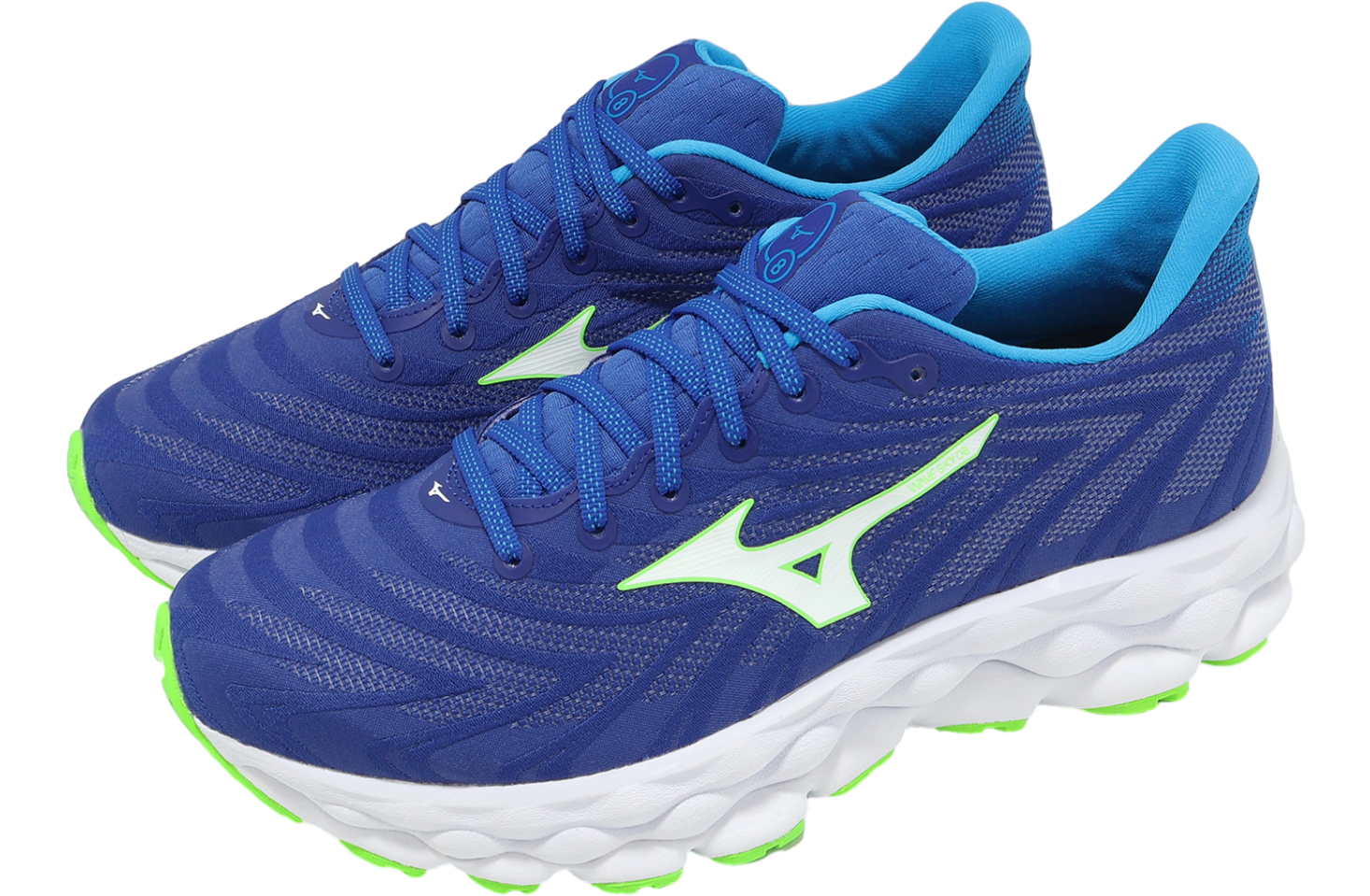 Mizuno Wave Sky 8 Blue / Green - Jan 2025 - J1GC240253
