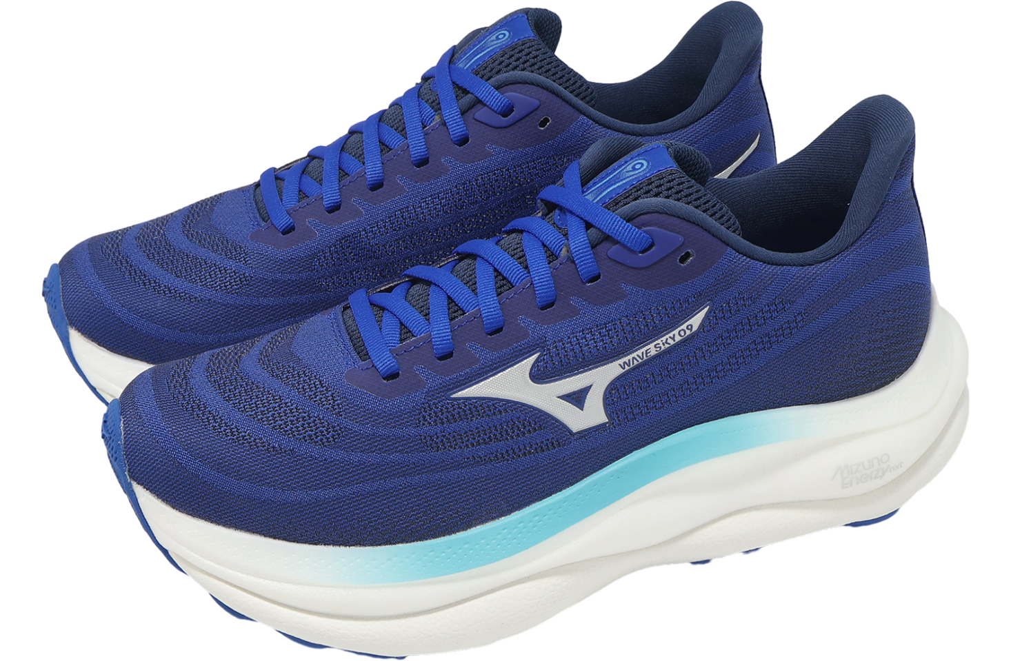 軽量タイプ【MIZUNO】MIZUNOBLUE/スタンド型（９型） Mizuno Men's Wave Sky 9 Running Shoes - Baritone Blue/Citrus