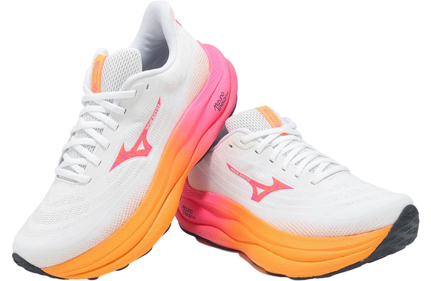 mizuya Mizuno Wave Sky 9 White / Pink - Aug 2025 - J1GD255401