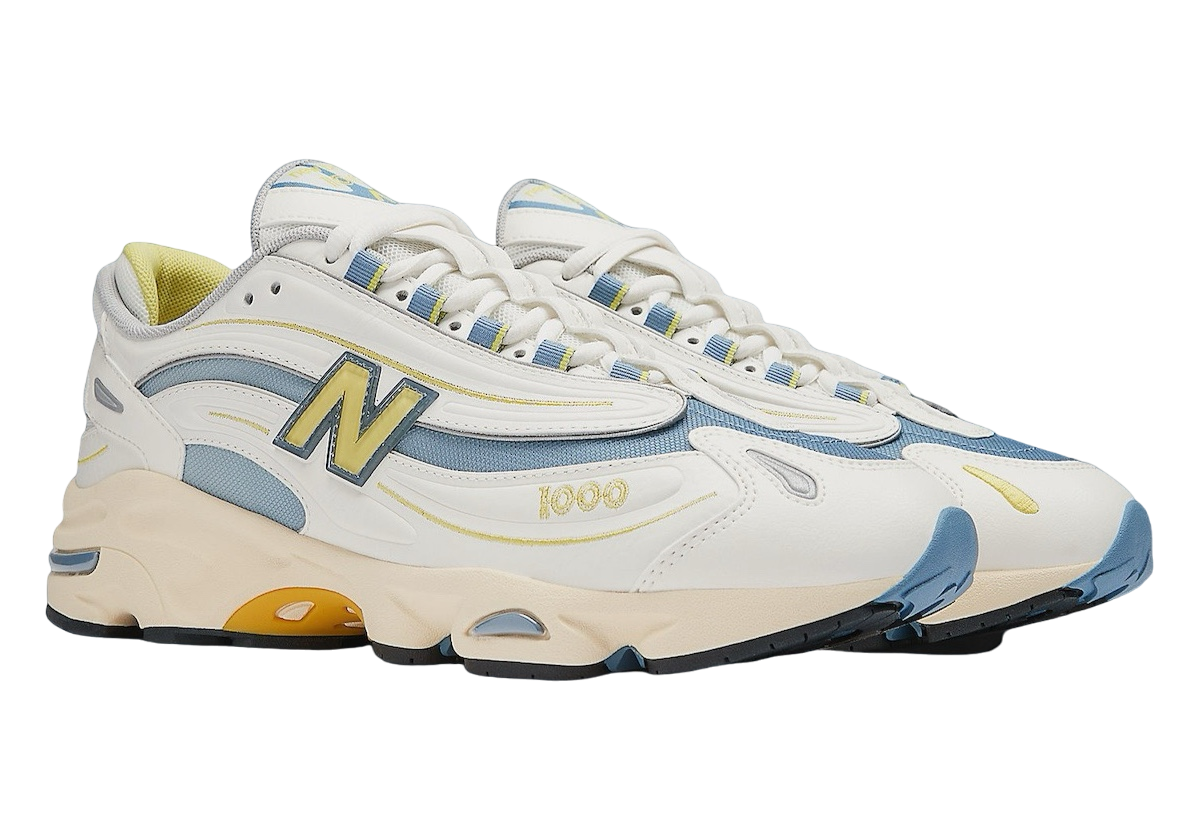 New Balance 1000 White / Blue / Yellow