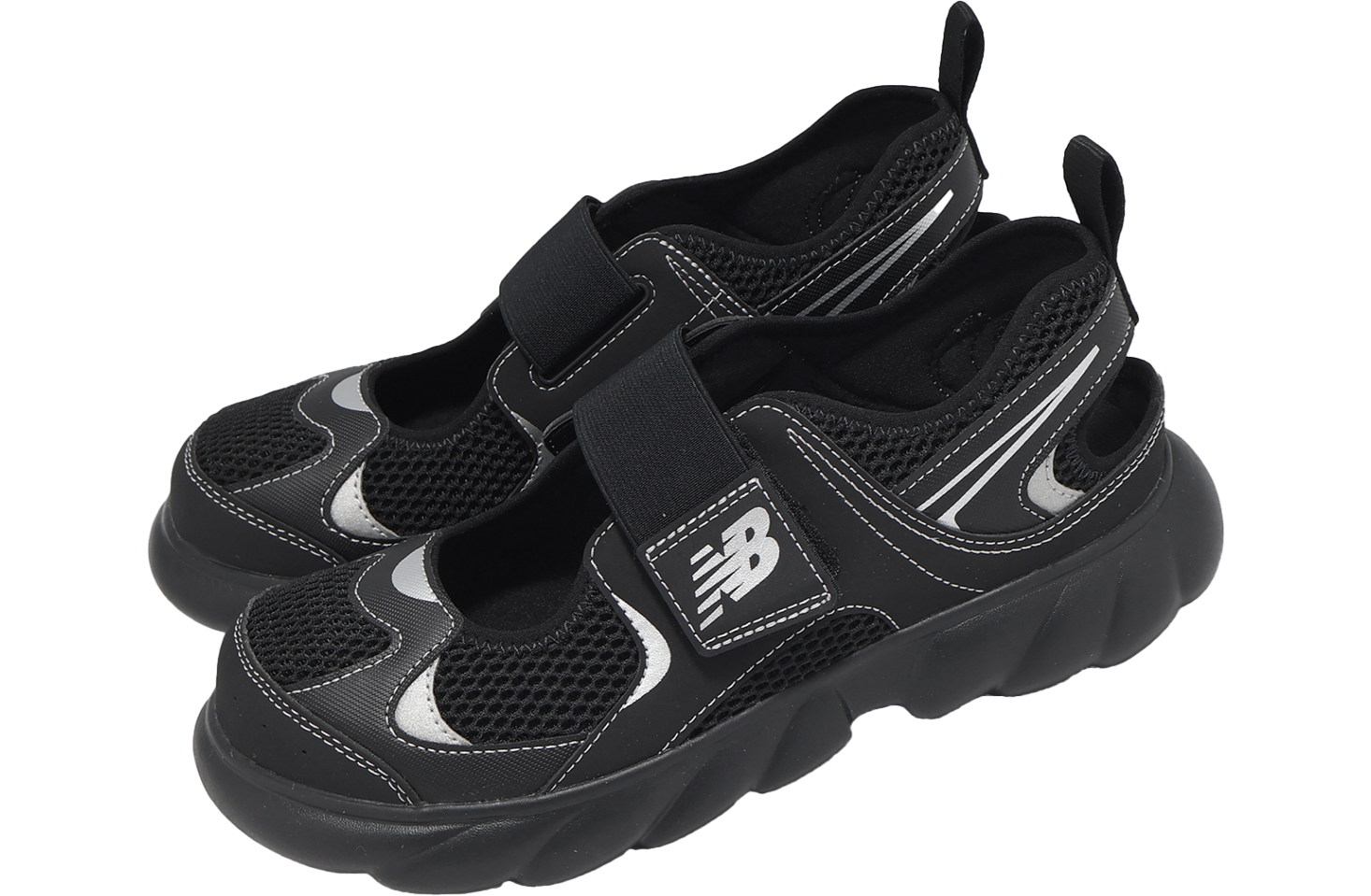 New Balance 230 Hook and Loop GS Black / Metallic Silver