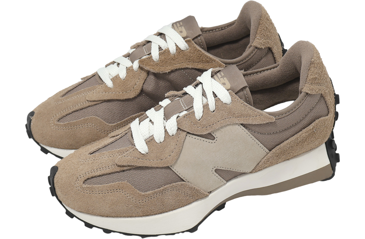 ゆもページ New Balance 327 sneakers in white with pink and burgundy