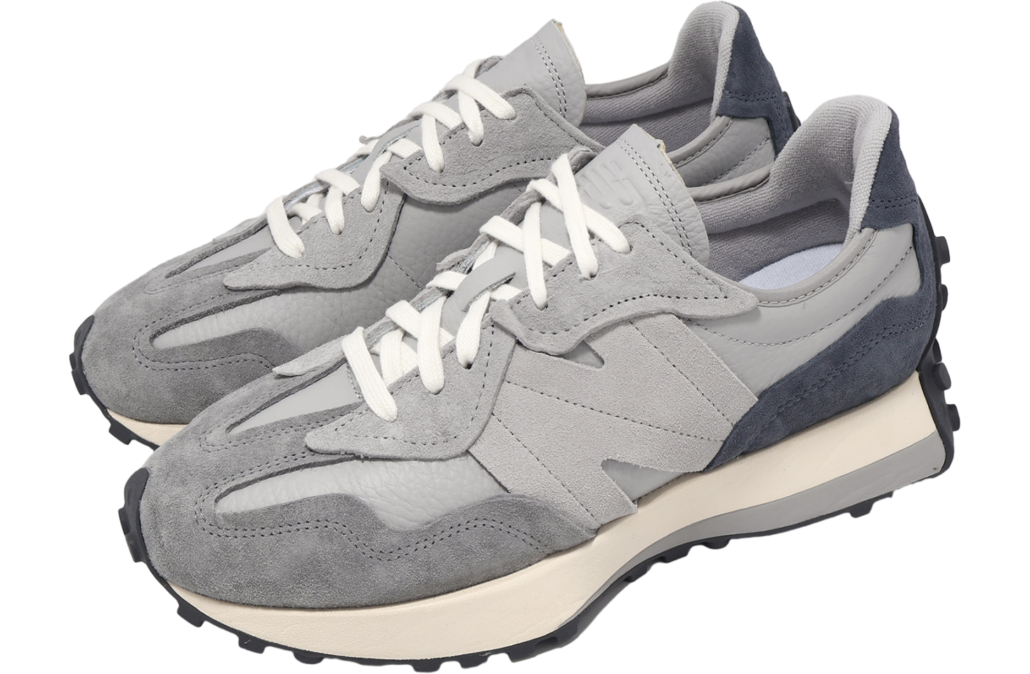 ゆもページ New Balance 327 sneakers in white with beige and baby blue