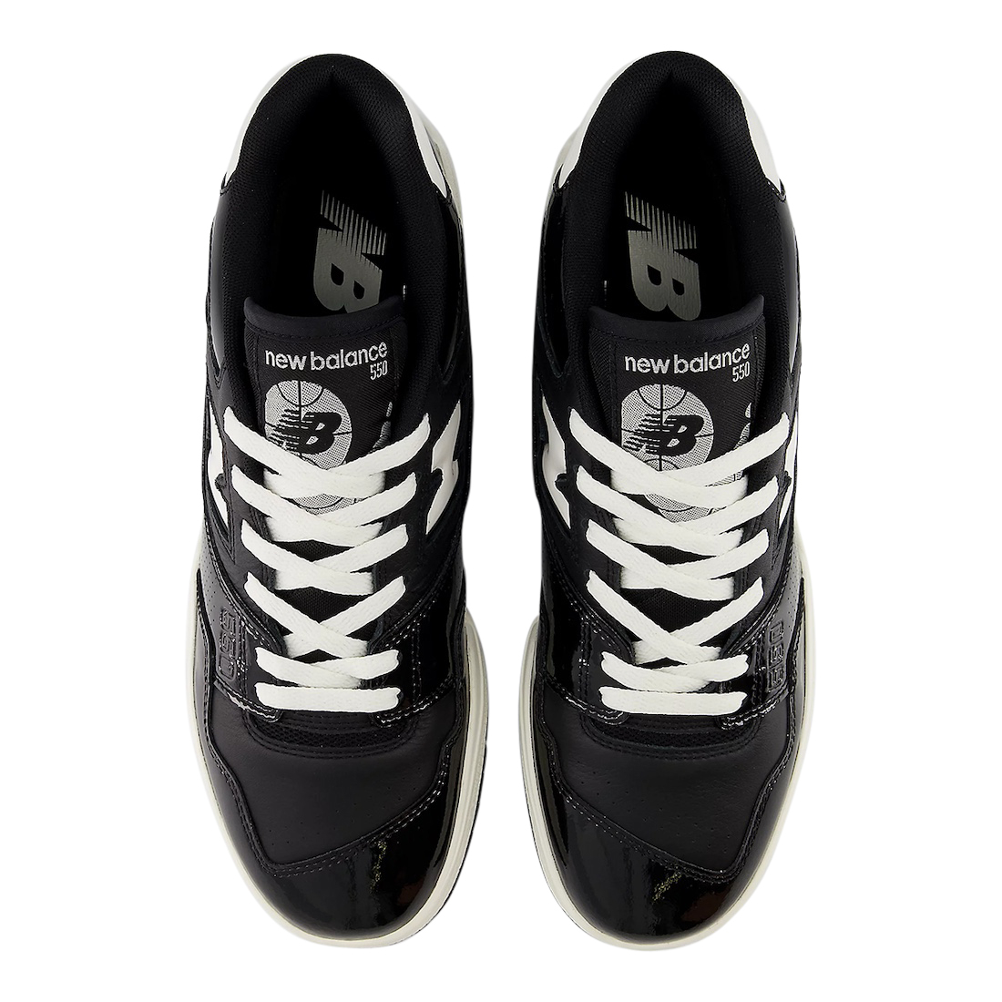 New Balance 550 Patent Leather Black White