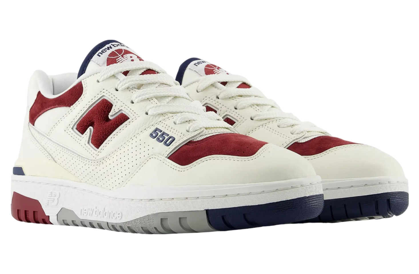 New Balance 550 Suede Toe Burgundy / Navy