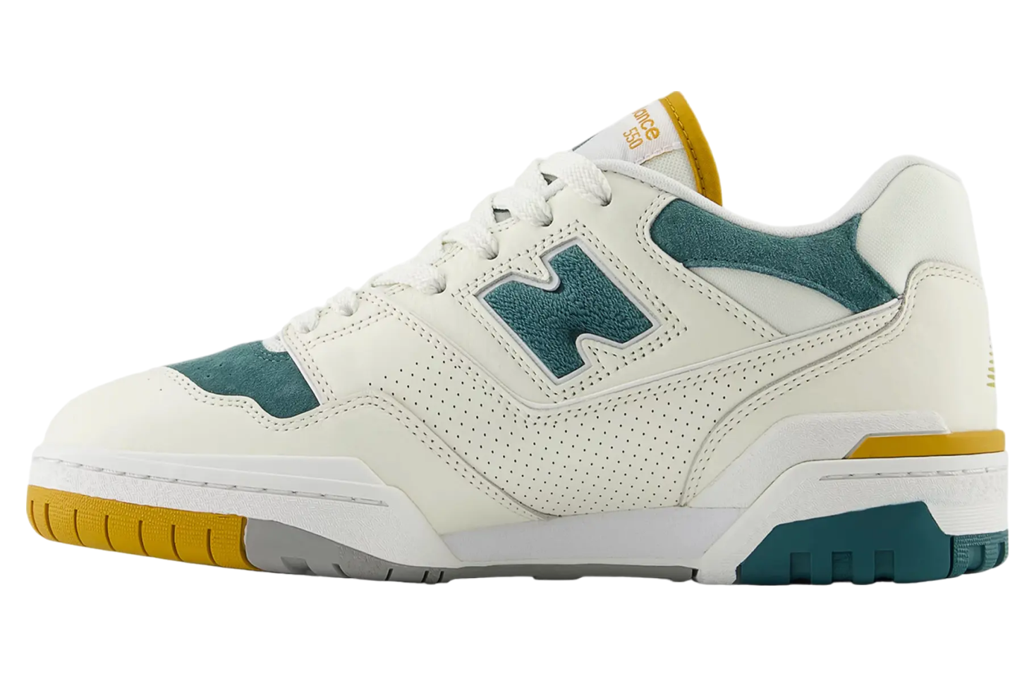 New Balance 550 Suede Toe Green / Mustard