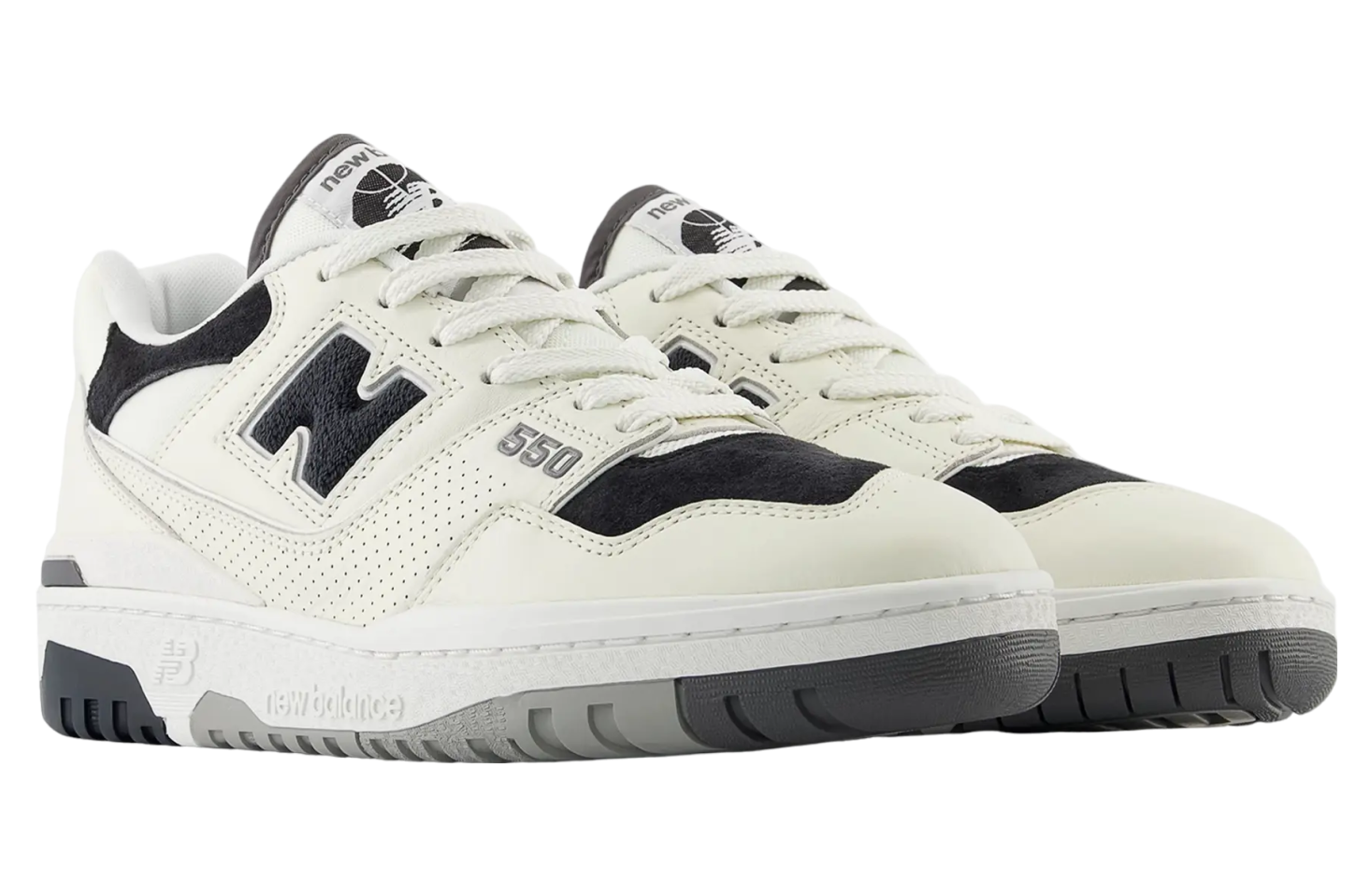 New Balance 550 Suede Toe White / Black