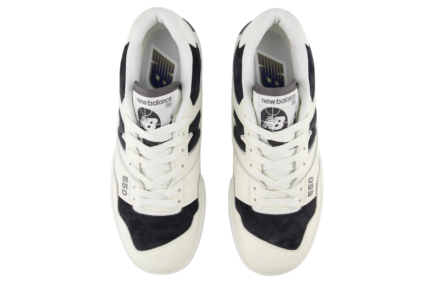 New Balance 550 Suede Toe White / Black