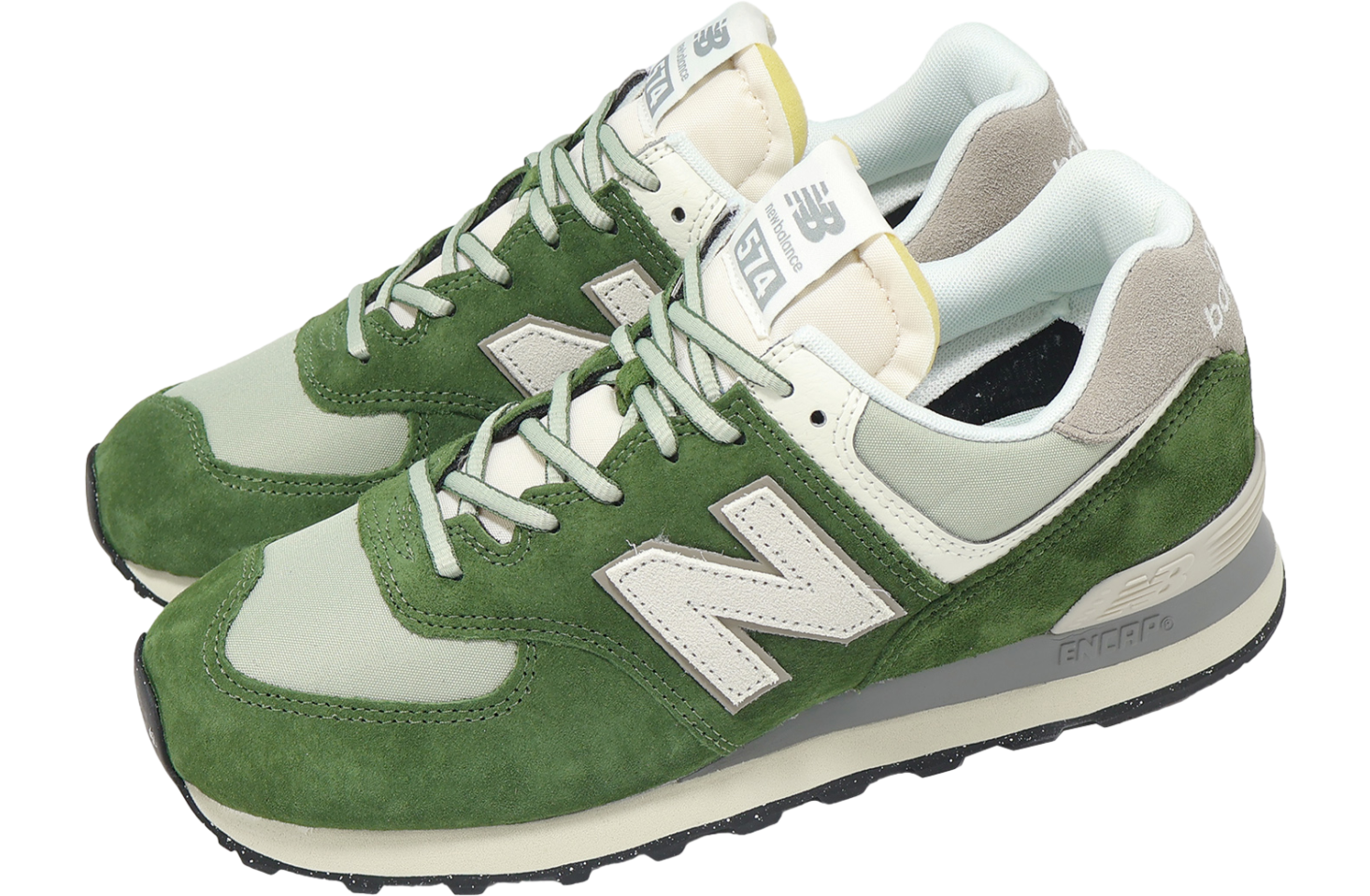 New Balance 574 Dark Alpine Green / Garter Snake