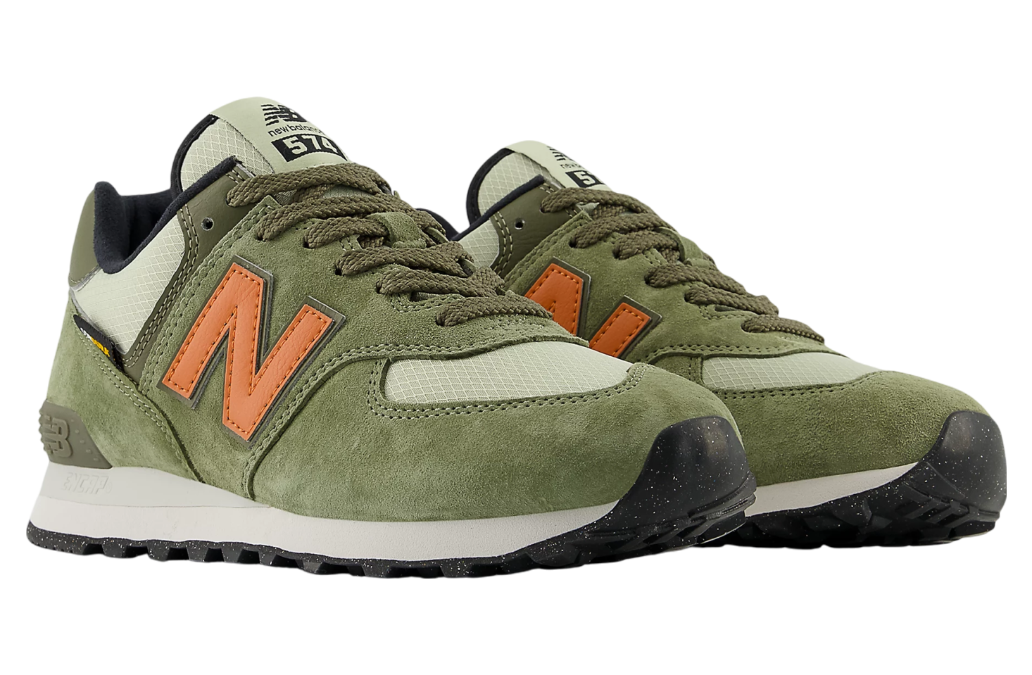 New Balance 574 Dark Olivine / Infield Clay