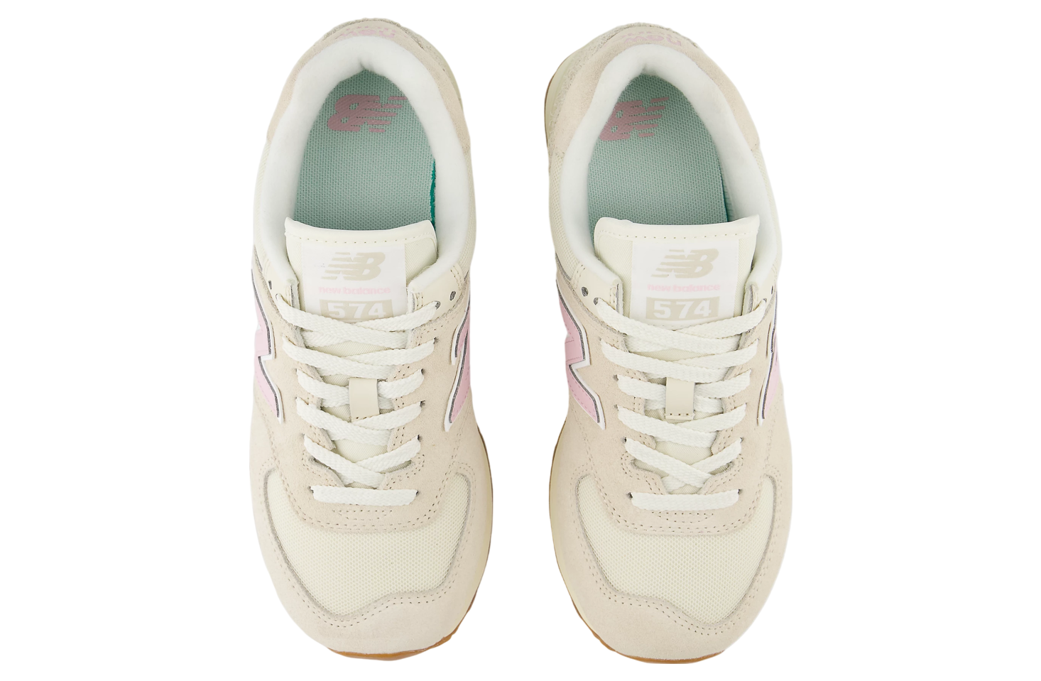 New Balance 574 WMNS Linen / Mid Century Pink / Gum