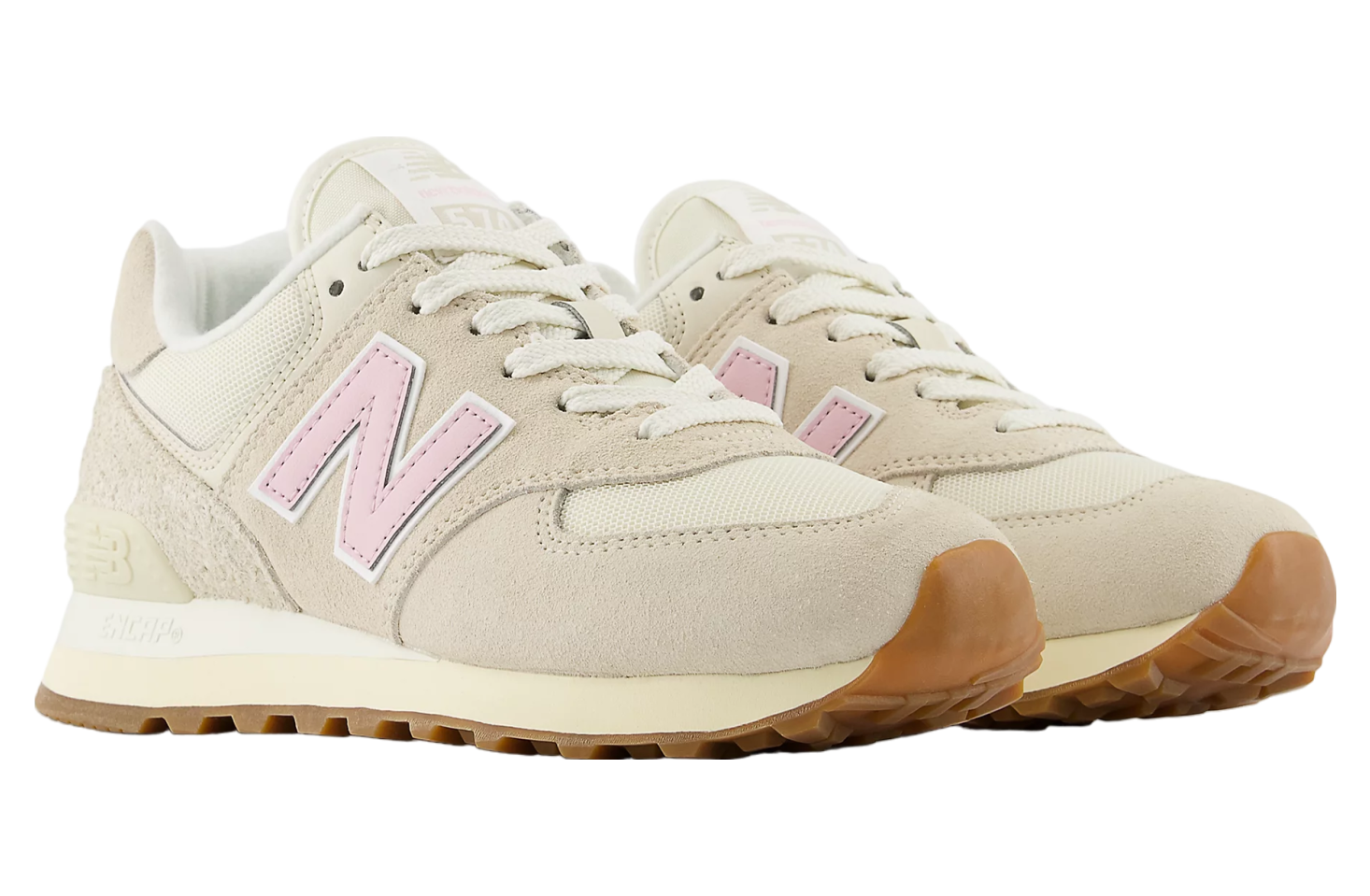 New Balance 574 WMNS Linen / Mid Century Pink / Gum