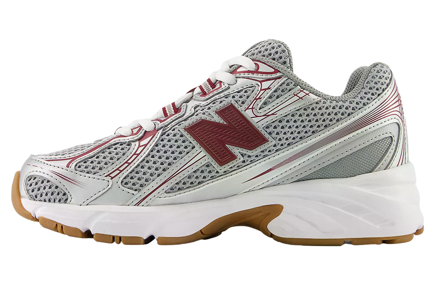 New Balance 740 GS Silver Metalic / Monarch Burgundy