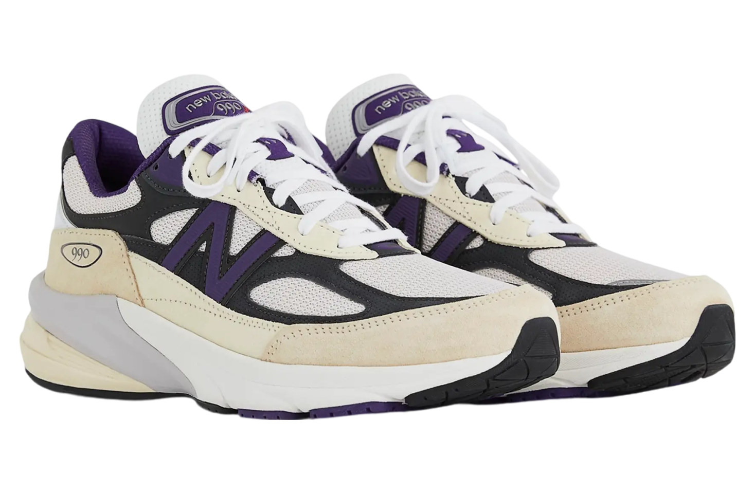 New Balance 990v6 White / Black Plum