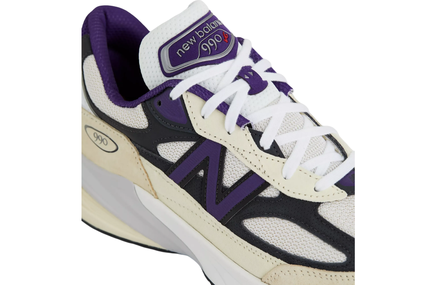 New Balance 990v6 White / Black Plum