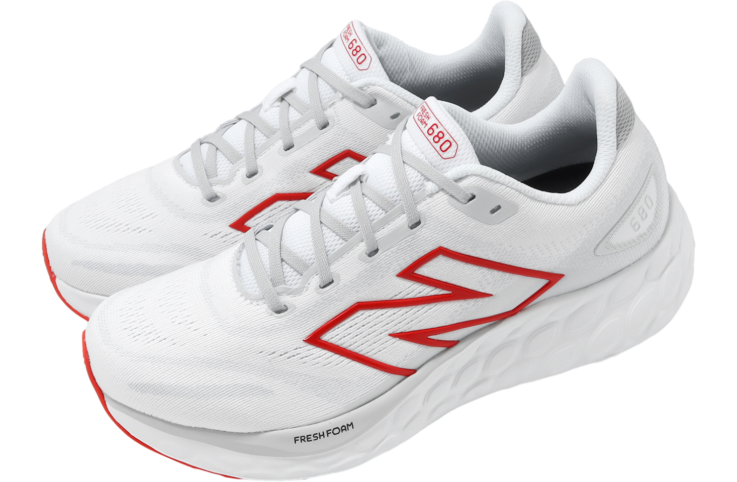 New Balance Fresh Foam 680 V8 2E Wide White / Red